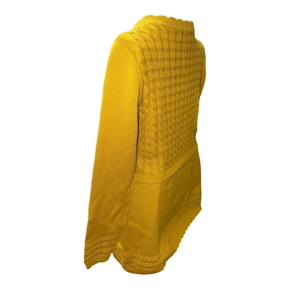 Vibrant Yellow Crew Neck Sweater with Classic Design - Picture 4 of 7